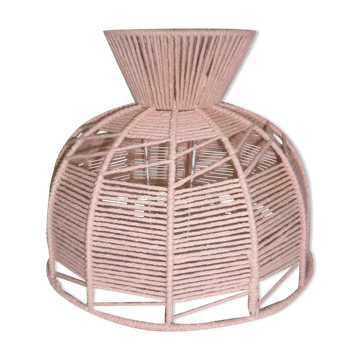 Abat jour en fil de coton rose