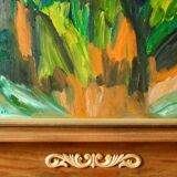 Huile sur panneau suédoise originale vintage – « Abstrait »