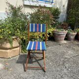 PRODUCT BHV - Folding chair wood and canvas 1960 vintage