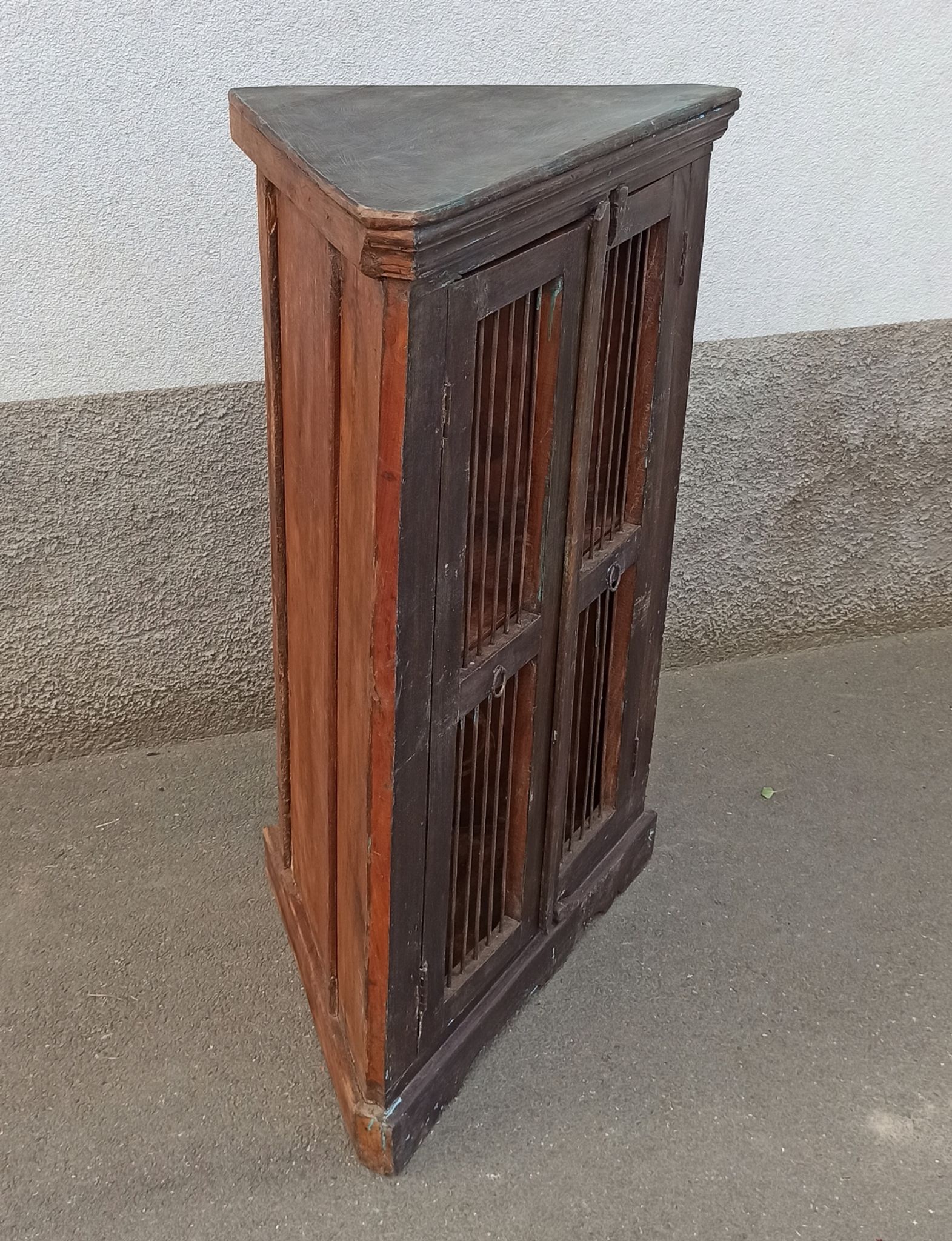 Old wooden corner cabinet