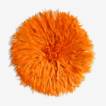 Juju hat coiffe traditionnelle en plumes et raphia  bamiléké  cameroun 77 cm diamètre