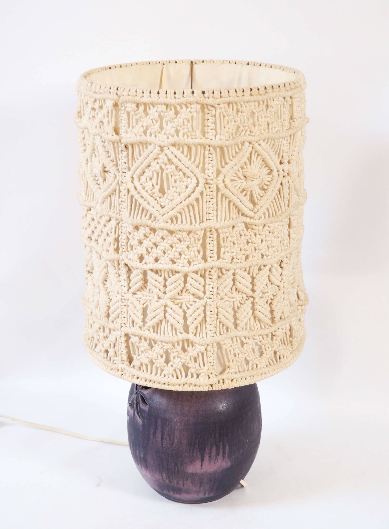 Lampe céramique et macramé