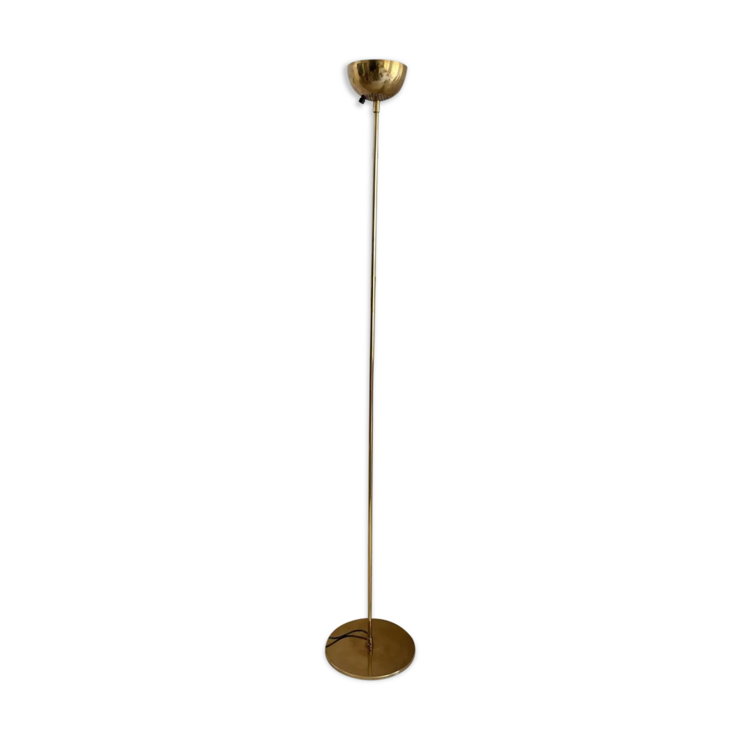 Vintage modernist floor lamp Saint Germain Lumière, brass, France 1980
