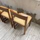 Set of 4 elm straw chairs from the 50s