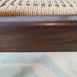 4 French mahogany and rope chairs 1950s