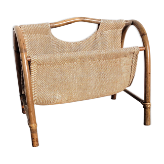 Rattan magazine holder
