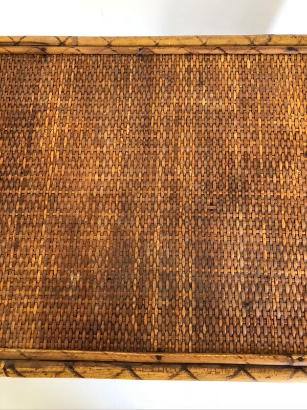 Bureau enfant en rotin avec son fauteuil