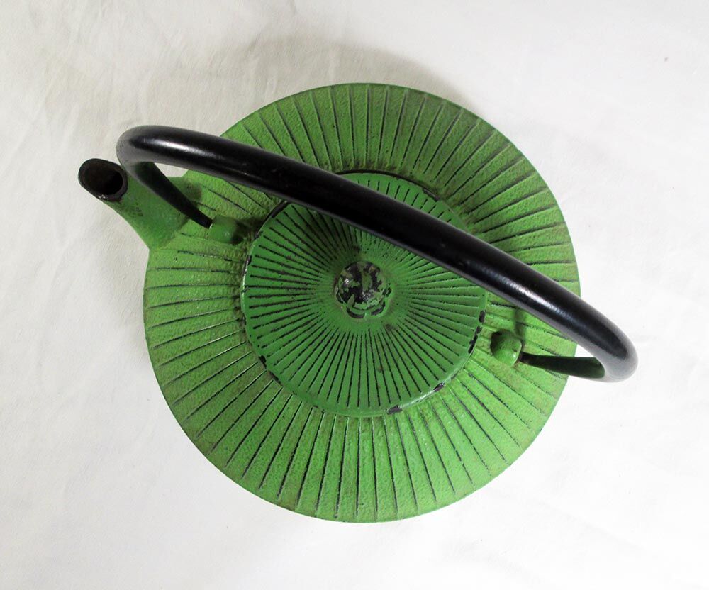 Flat cast iron teapot