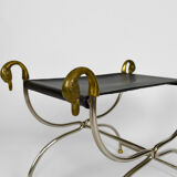 Neoclassical swan-headed curule circa 1960