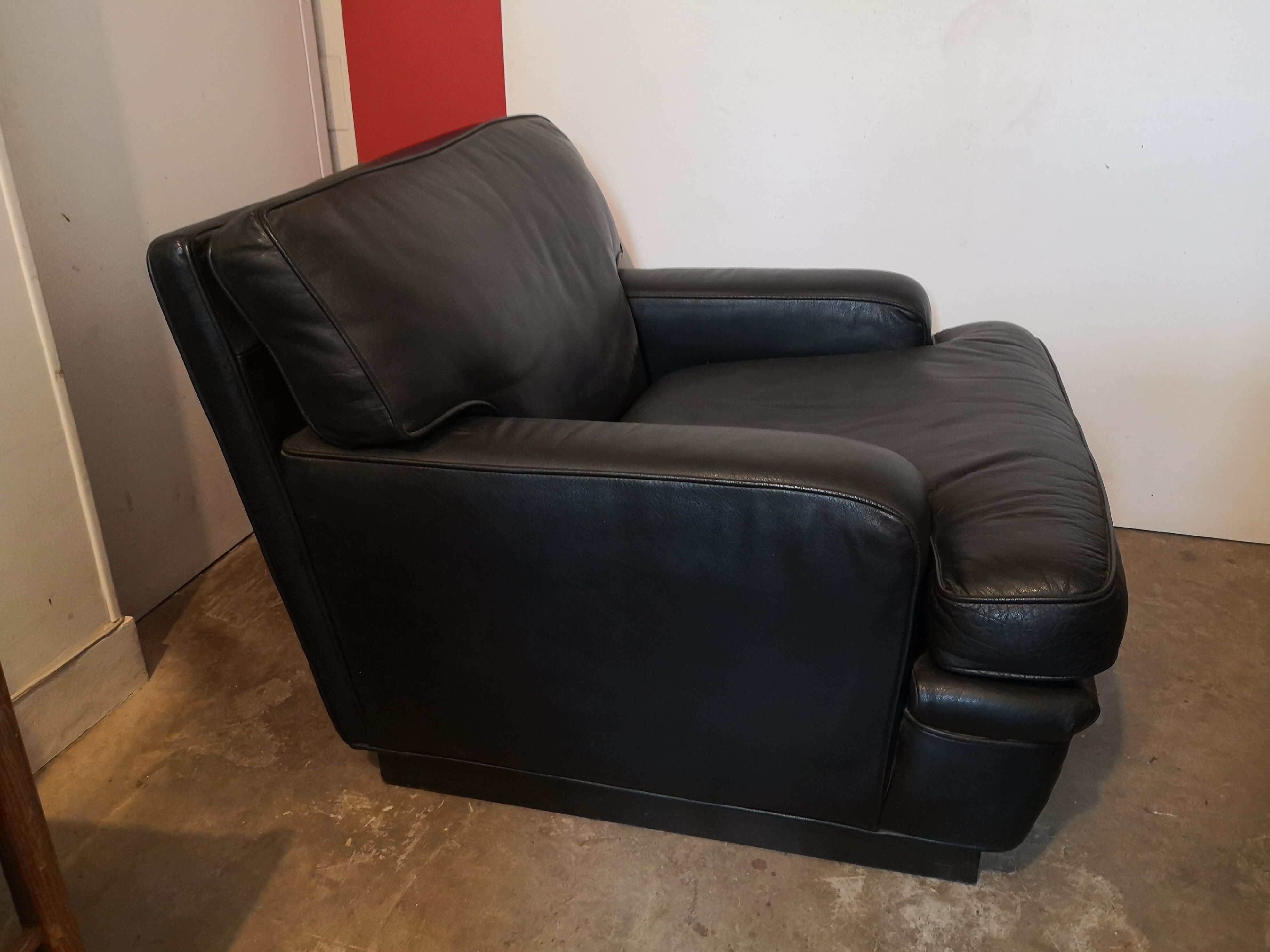 Black leather armchair