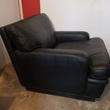 Black leather armchair