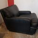 Black leather armchair