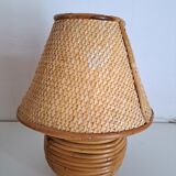 Paire de lampes en bambou et osier