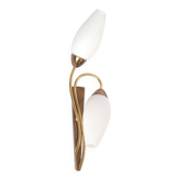 Double opaline flute wall light
