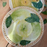 2 plats à tarte en barbotine