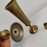 Candle holders in solid brass, by jhq (jens harald quistgaard) for his own company - dansk design