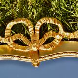 Large Louis XVI style beveled mirror in gilded painted wood - H: 78 cm - 1960