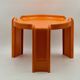 3 tables orange Giotto Stoppino pour Kartell, années 1960