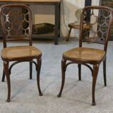 Pair of Art Nouveau bentwood chairs attributed to Koloman Moser for Jacob and Josef Kohn 1890/1910