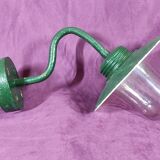 Farmyard lamp, or workshop lamp, gooseneck and shell globe