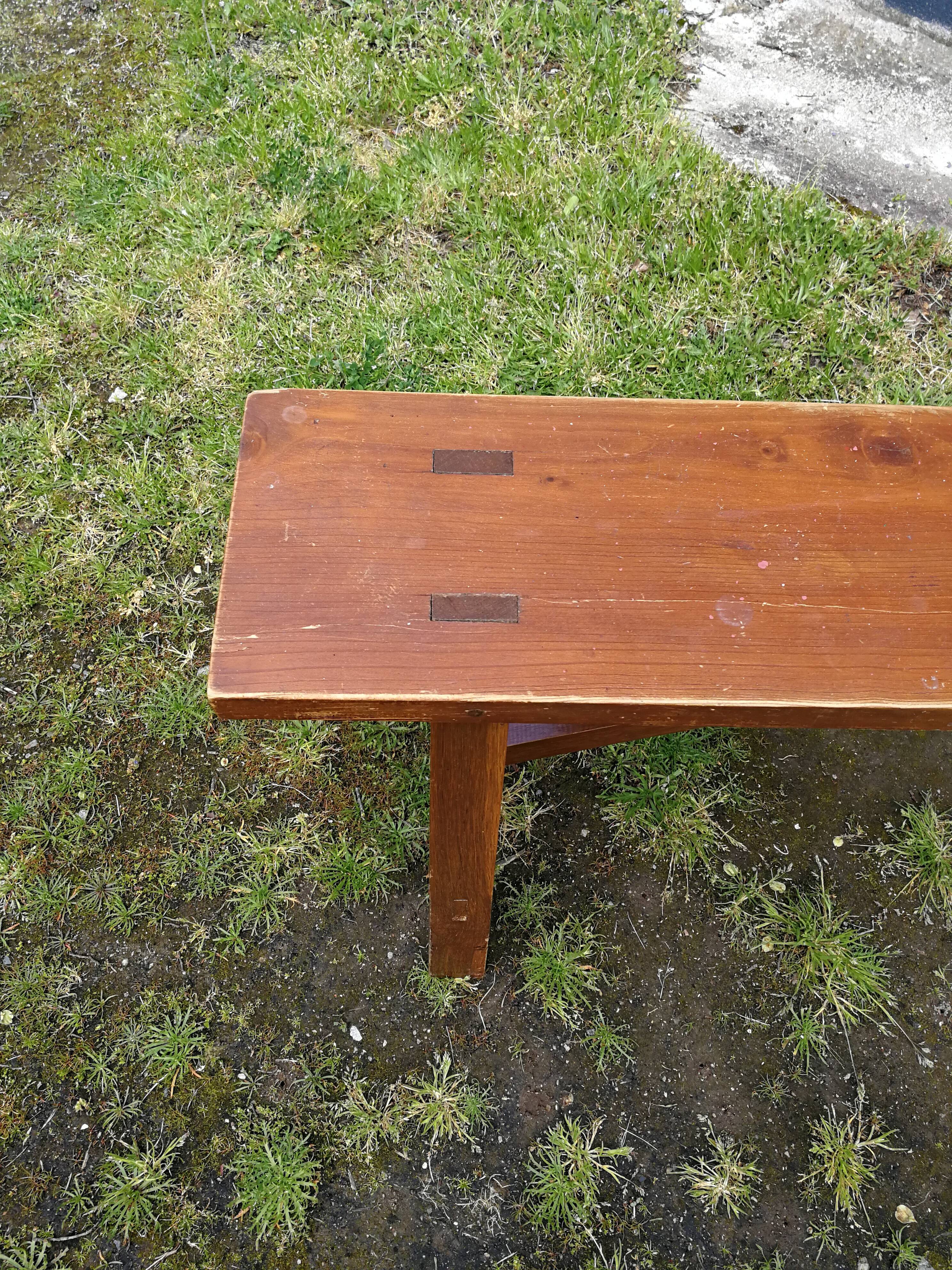 Rustic wooden bench 70's