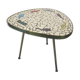 Vintage mosaic and brass table, 1950 s