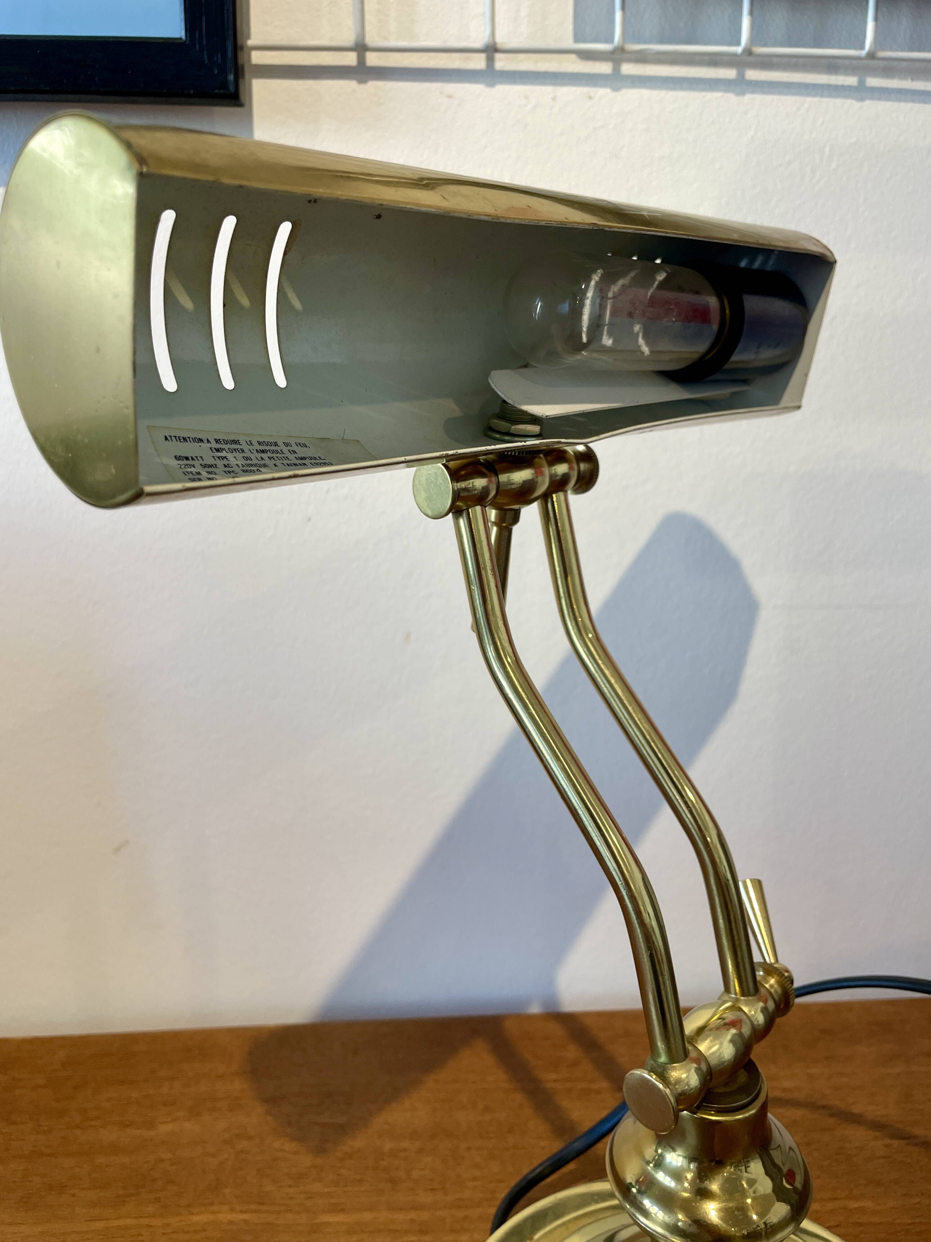 Lampe de notaire, de banquier doré