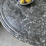 Empire walnut and marble pedestal table, late 19th century
