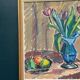 Original Swedish Oil on Canvas - 'Tulips' by Knut Lindström - Signed - Dated 1966 - Framed