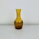 Vase verre bullé ambré vintage