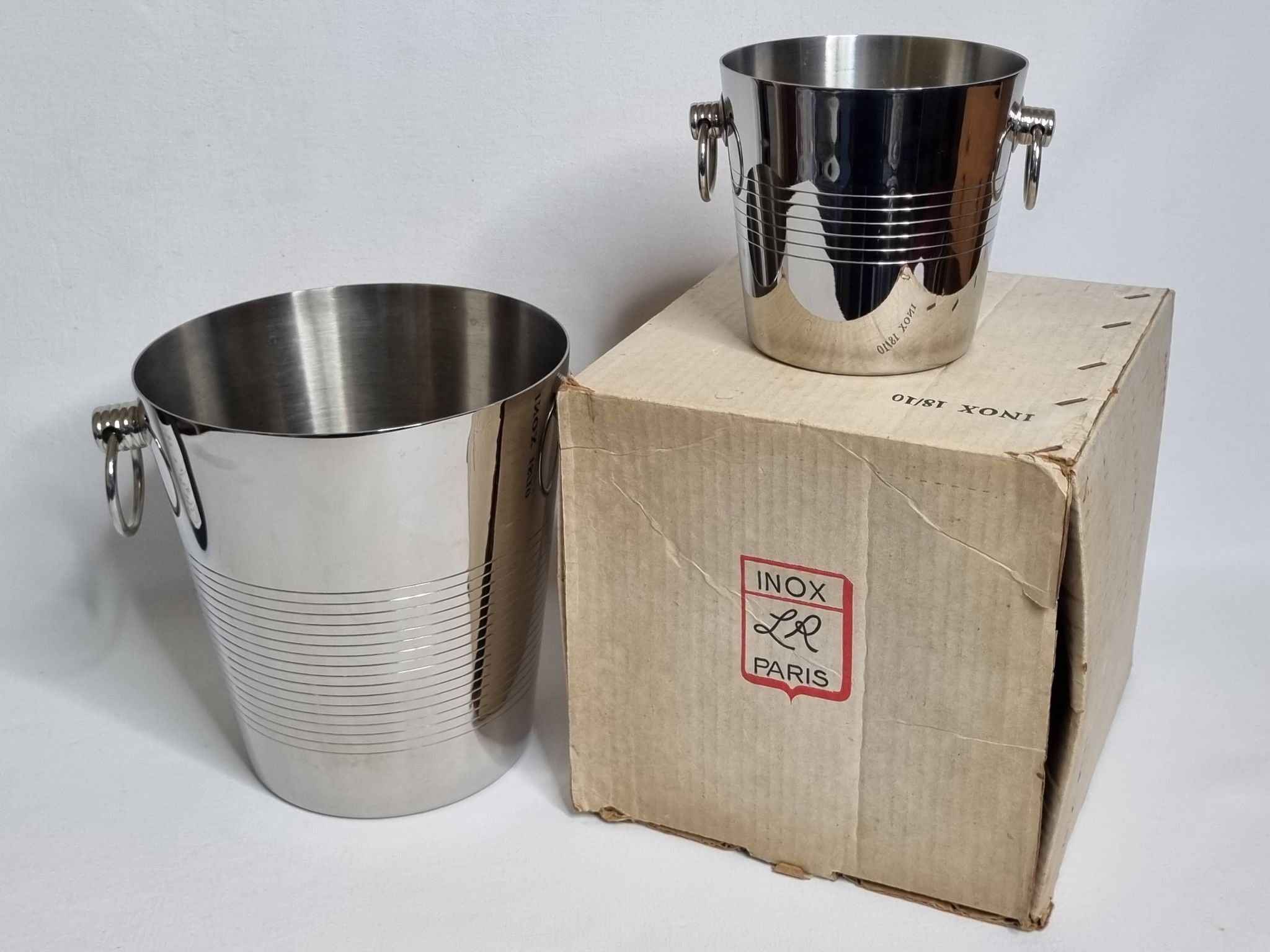 Letang Rémy stainless steel champagne cooler and ice bucket from the 80s