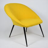 Original vintage armchair Olympia, 1960s, restored, yellow fabric