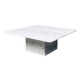 Italian Travertine Square Coffee Table, 1970s