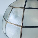 Vintage mother-of-pearl and brass pendant lamp