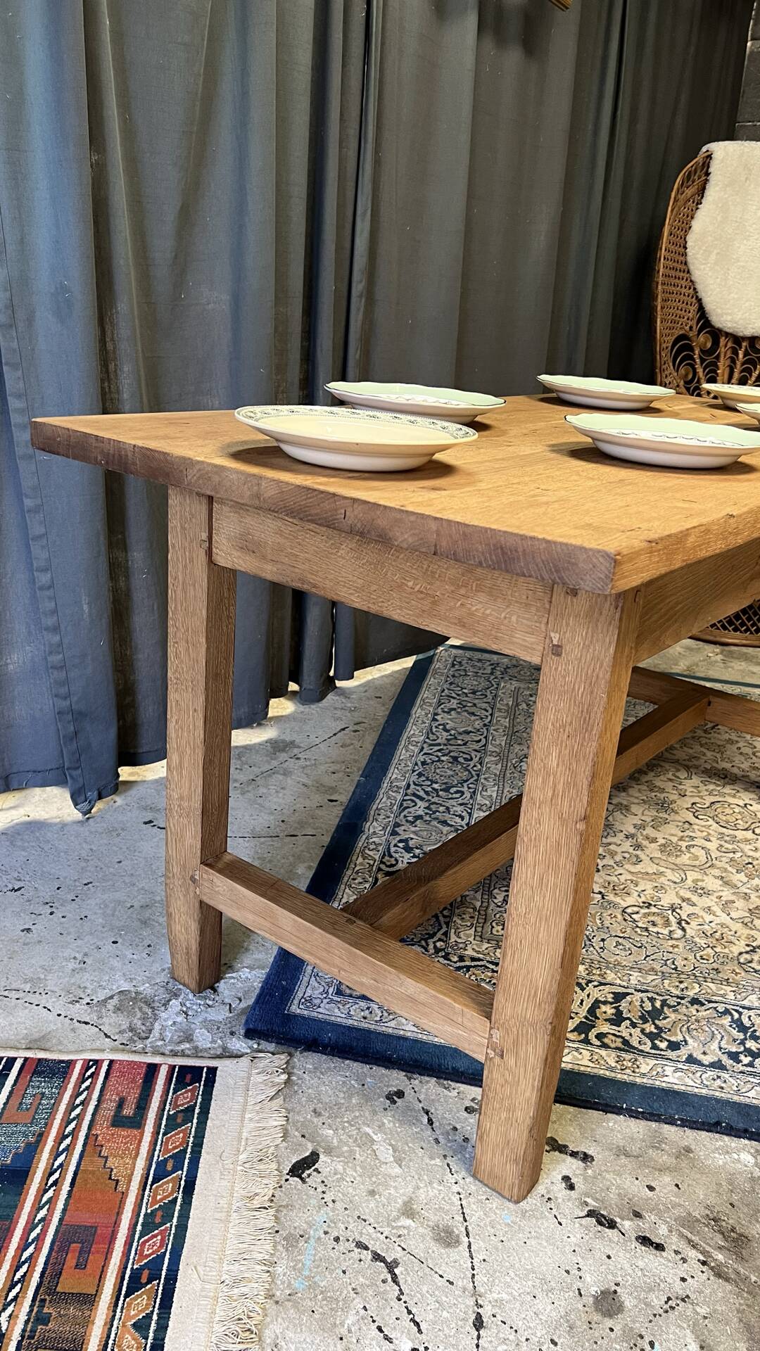 Small farmhouse table in solid oak