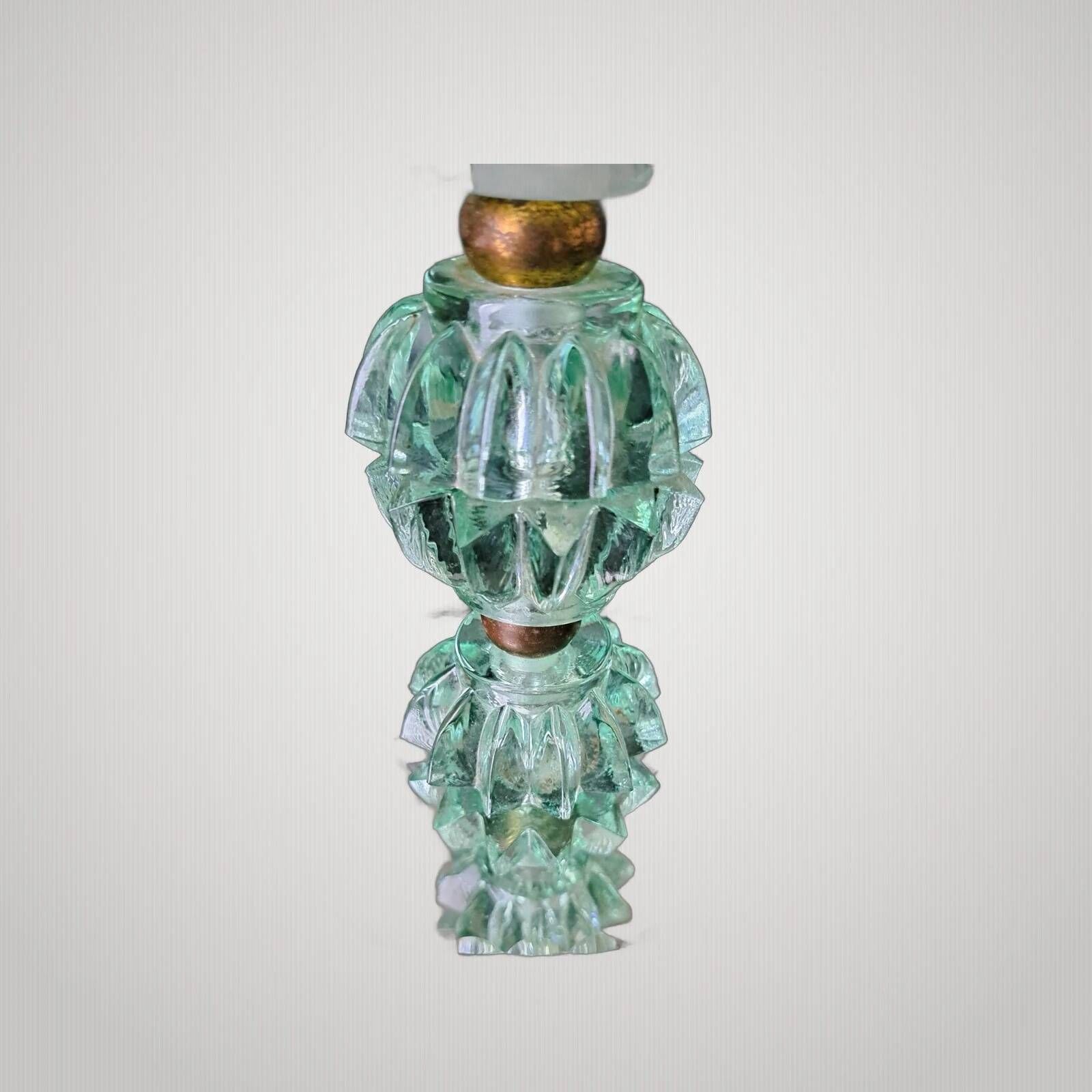 Lampe de chevet en cristal vert Attribuée à Jacques Adnet pour Bacarrat