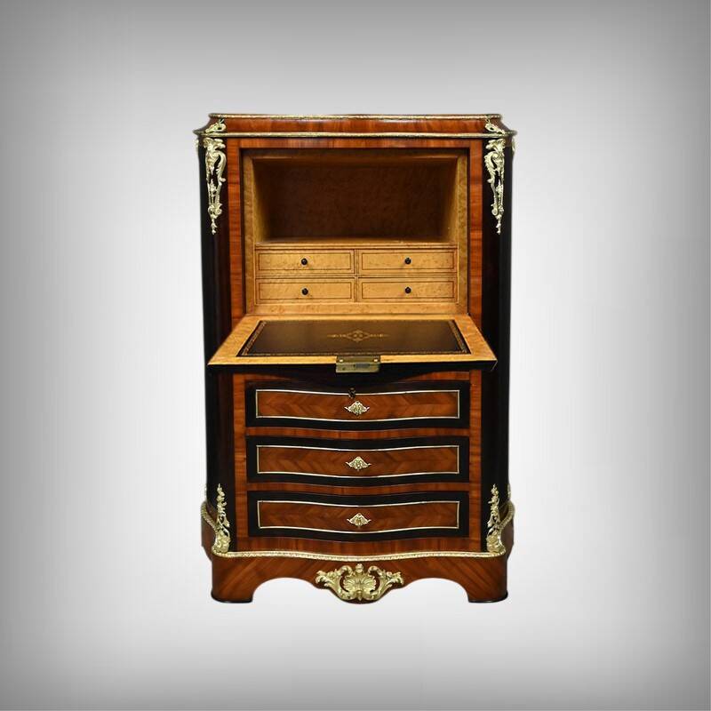 Secretary in precious wood marquetry, Napoleonic III period – Mid 19th century