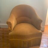 Fauteuil crapaud jaune moutarde