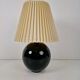 Black Opaline Glass Spherical Table Lamp in the style of Jacques Adnet, 1950s