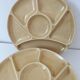6 compartmentalized plates Gien France – butter yellow shade