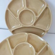 6 compartmentalized plates Gien France – butter yellow shade