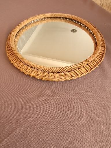 Vintage rattan mirror