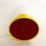 1960s globe table lamp, yellow metal base