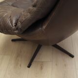 Leather swivel armchair, Danish design, 1960s, designer: H.W. Klein, manufa