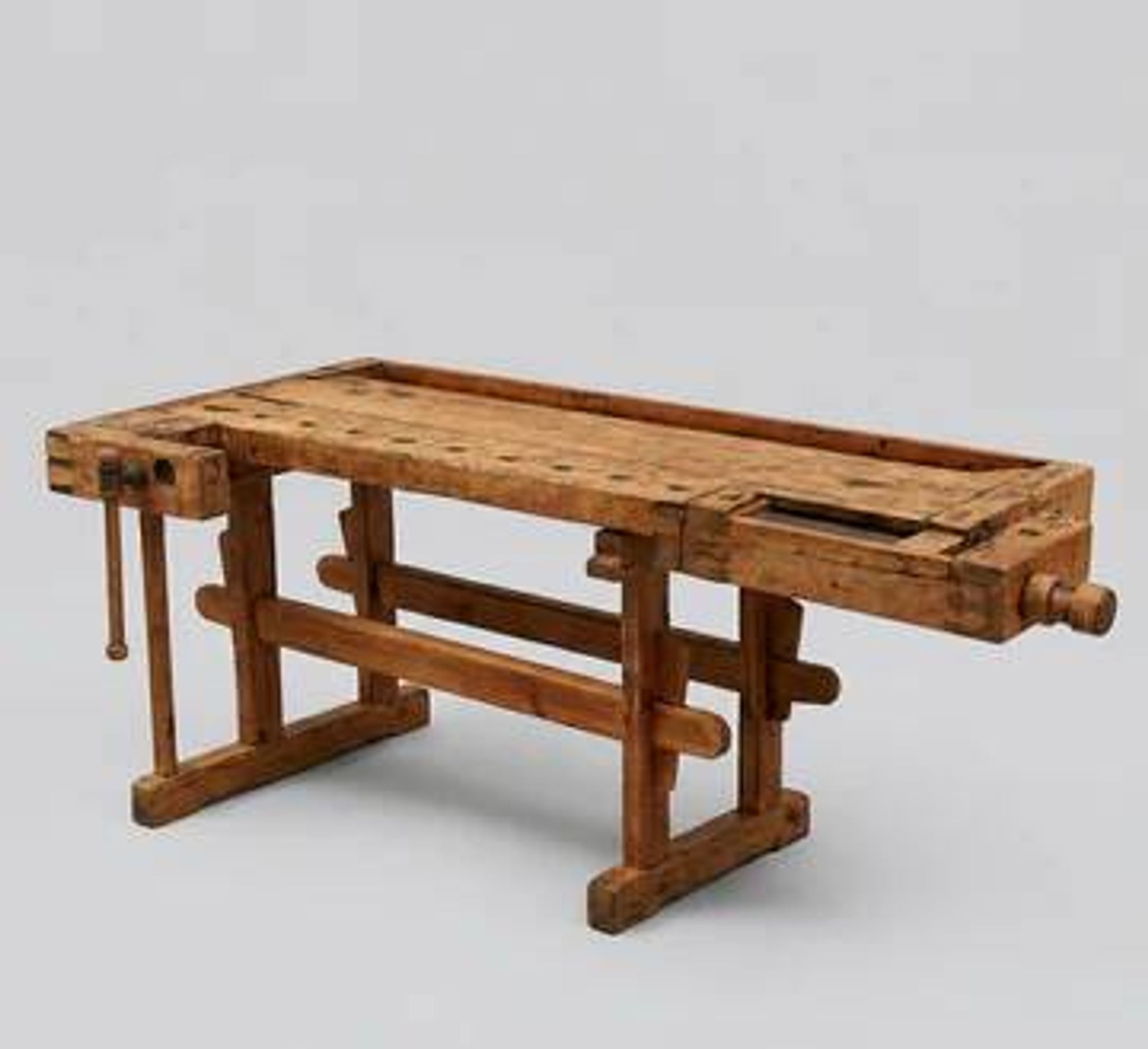 Établi industriel vintage en bois pour menuisier