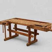 Établi industriel vintage en bois pour menuisier