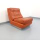 Vintage Roche Bobois armchair in chrome and terracotta leather.