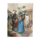 Orientalist Africanist painting "Market scene" Pastel mid 20th century