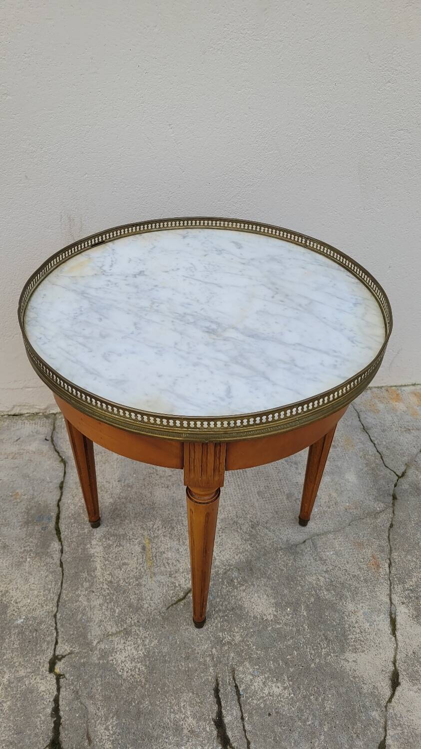 Antique Louis xvi style white marble hot water bottle coffee table