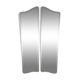 Pair of bevelled mirrors 44.5x168 cm